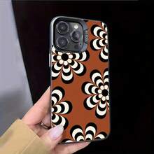 Patrón de Flor de Fantasía - Funda de Teléfono IMD, Protección Completa - Compatible con iPhone 16Plus/16ProMax/16Pro/16/15Plus/15ProMax/15Pro/15/14Plus/14ProMax/14Pro/14/13ProMax/13Pro/13/12ProMax/12Pro/12 Regalo de Vacaciones, Funda a Prueba de Golpes, Patrón Floral, Artístico - Negro - Ver 6