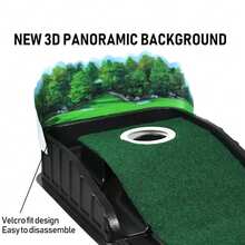 Indoor Golf Putting Green Mat With Auto-Ball Return - Portable Practice Putting Mat For Home Office - Green - View 5