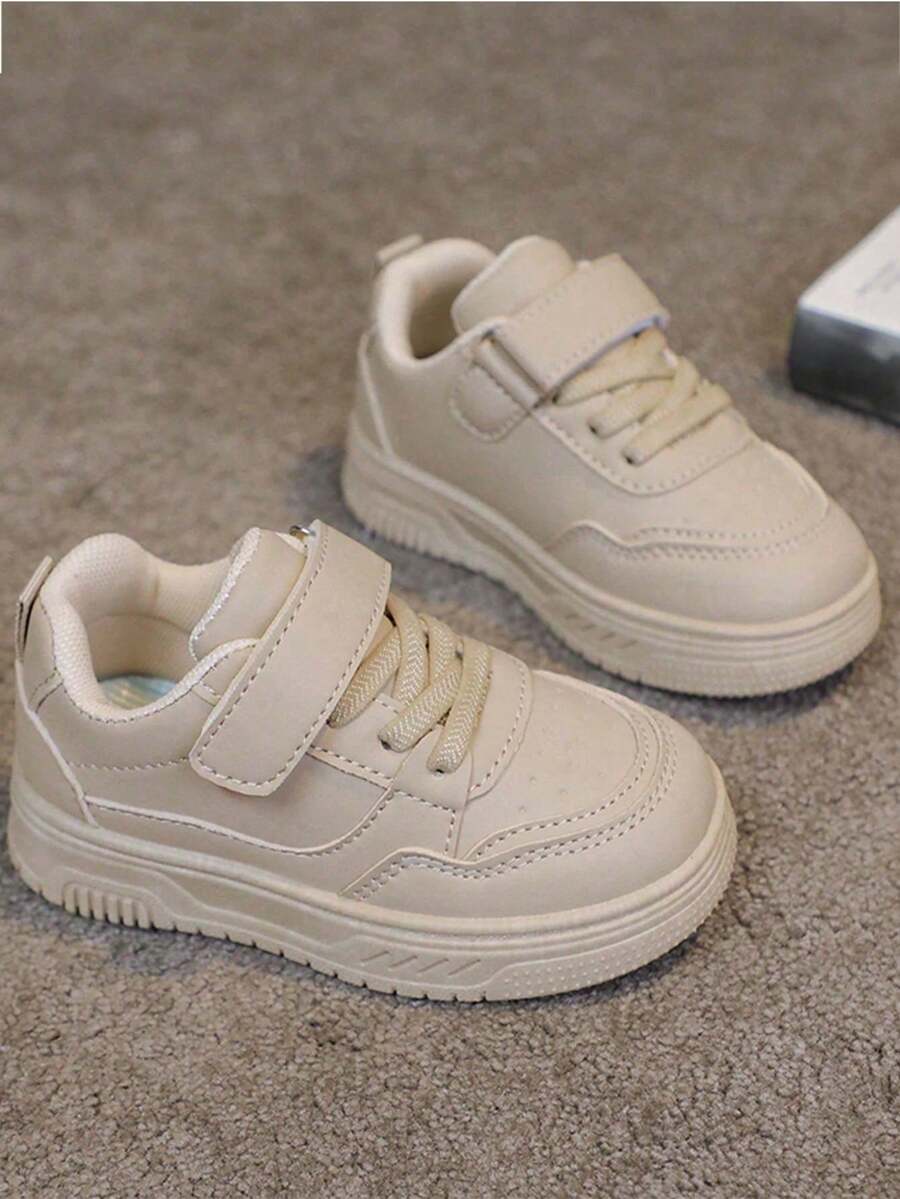 1 Pair Children's Soft Bottom Breathable Non-Slip Sports Shoes, Casual Low-Top Sports Shoes, Baby Toddler Shoes, Suitable For Boys/Girls Outdoor Running Shoes - Khaki - View 1