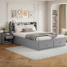 Sofa Bed Set - Gray + Wood + 140cm*200cm - View 5