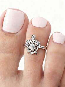 1 pieza Tobillera de estilo vintage bohemio, simple y versátil con decoración de tortuga pequeña, adecuada para mujeres en vacaciones de playa, regalo para amigos