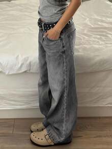 Women's Retro Loose Straight Leg Jeans