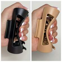 2pcs/Set Soft Silicone Hair Claw, Gentle & Hair Clips, New Design Anti-Slip Styling Accessories - Black+, White - View 5