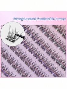 240/120簇，无需胶水，无需卸妆，单根假睫毛，10/11/12mm混合装，DIY睫毛嫁接套装（含镊子），日常佩戴无需胶水，韩式化妆工具，C 0.07簇，自然妆效，DIY簇状假睫毛，自然簇状，适合角色扮演，10排无需胶水假睫毛