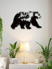 Large Bear Metal Wall Art - Rustic Farmhouse Decor, Outdoor Forest & Nature Theme, Perfect Gift For Wildlife Enthusiasts