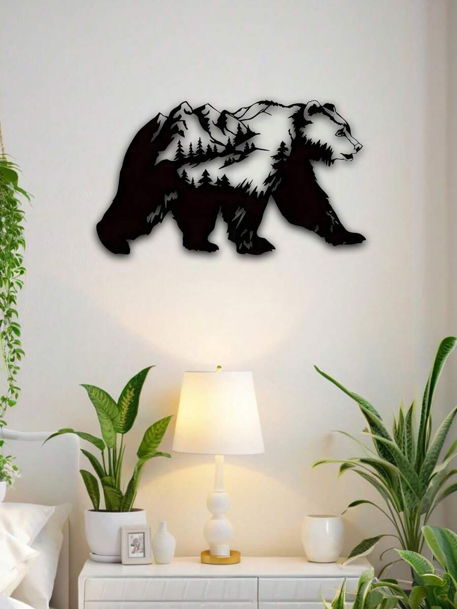 Large Bear Metal Wall Art - Rustic Farmhouse Decor, Outdoor Forest & Nature Theme, Perfect Gift For Wildlife Enthusiasts