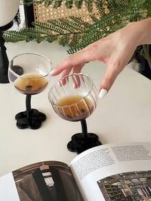 1 pahar drăguț cu flori înclinate, pahar de șampanie creativ în stil francez vintage