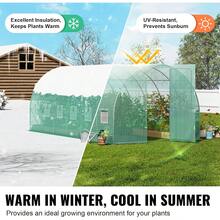 Walk-In Tunnel Greenhouse, Hoop House Greenhouse Tunnel, Plant Hot House With Galvanized Steel Frame, Green PE Cover, Roll-Up Zipper Door And Windows For Outdoor. - 綠色 - 查看 5