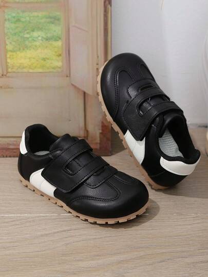 1双休闲学院风运动鞋，男女通用魔术贴多功能平底鞋