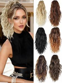 Curly Hair Ponytail Extension 14 Inch Claw Drawstring Ponytail Wig Pieces High Pony Tails Hair Extensions Synthetic Friendly Fiber For Women - Multicolor - View 2