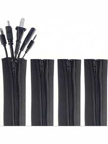 1/2/4pcs Durable Cable Management Sleeve, Cord Organizer System With Zipper For TV Computer Office Home Entertainment Flexible Cable Sleeve Wrap Cover Wire Hider System, Lightweight And Portable, Dust Resistant, Cord Protector - Multicolor - View 12