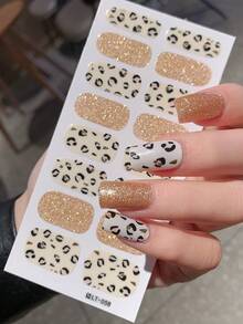2片/套全覆盖防水美甲贴，多种款式可选，情人节爱心豹纹元素装饰美甲贴纸，适合日常女性使用。 - 彩色 - 查看 19