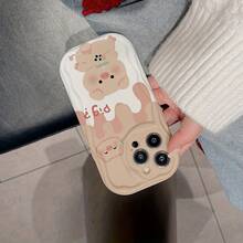 Funda de Teléfono Impresa, Adecuada para 16, Pro//15/Plus//14/plus/pro//13/12/11/xs, Olas Crema, Funda de Teléfono Diaria, Cubierta de Teléfono de Diseñador, Funda con Estampado de Olas, Patrón en Relieve, Bordes Reforzados, Usuarios de, Regalo para Fans de - transparente - Ver 6