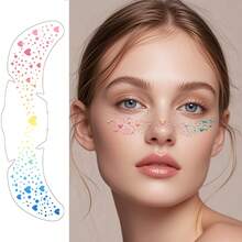 6 pièces Autocollants de taches de rousseur argentés assortis, convient pour les fêtes, les cadeaux de Noël, autocollants de paillettes pour le visage