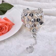 2pcs/Belly Dance Golden/Silver Coins Bracelets,Coin Bracelet Wrist Hand Bracelet Bangle Rings For Christmas Costume Present - Multicolor - View 6