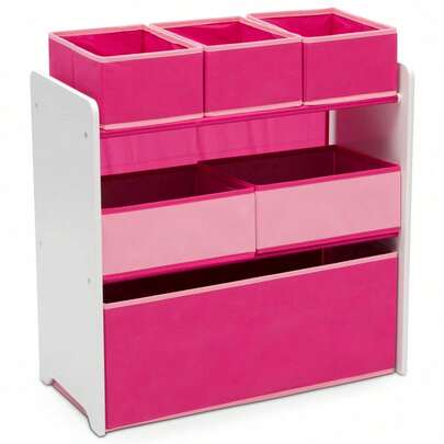 Design And Store Toy Organizer, White/Pink