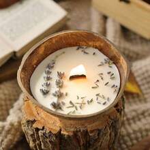1/4 Pack, Fragrant Soy Coconut Wax Candles, Wooden Wick/Dried Flower Candles, Relaxation/Stress Relief/Meditation/Aromatherapy Candles, Home Decor Candles, Suitable For Daily Use, Holiday Gifts, Party Decorations, Gifts For Friends, Winter Gifts, Birthday Gifts, Valentine's Day Gifts (Rose, Lemon, Lavender, Mint)