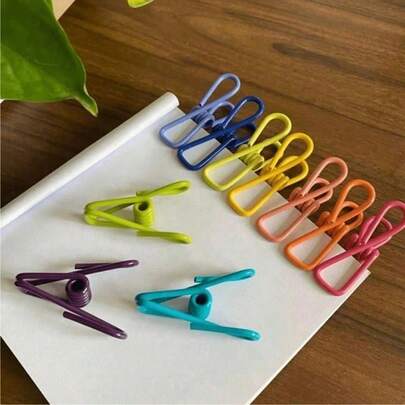 20-Piece Windproof Multi-Purpose Metal Clips – Anti-Slip Strong Grip, Assorted Colors, Ideal For Food Bag Sealing/Drying Rack Use