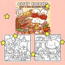 (Upgraded Luxury Edition, Thick Paper, 20.5 * 20.5cm) "Comfortable Corner: 22 Warm And Cute Pages", Suitable For Couples And Families, Suitable For Gatherings, Valentine's Day Birthdays, And Other Holidays. Painting And Study Supplies, 22 Pages, Books, Coloring Books, Study Supplies, School, Christmas, Halloween, Birthdays, Back To School Gifts, Coloring Books