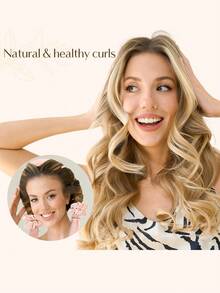 4件套免加热卷发器，柔软丝带包裹，无需加热即可过夜卷发，包含发圈和发夹，适合所有发质 - 淺粉色 - 查看 3