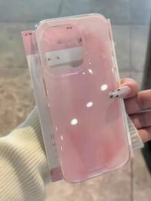 粉色渐变奢华珍珠贝母时尚手机壳，可爱3D渐变闪粉手机壳，兼容 17 Pro Max、17 Pro、17 Air、16、15、14 Plus、13、12 Pro Max、11，奢华闪亮保护软壳，春季生日礼物 - 暈染粉紅色 - 查看 1