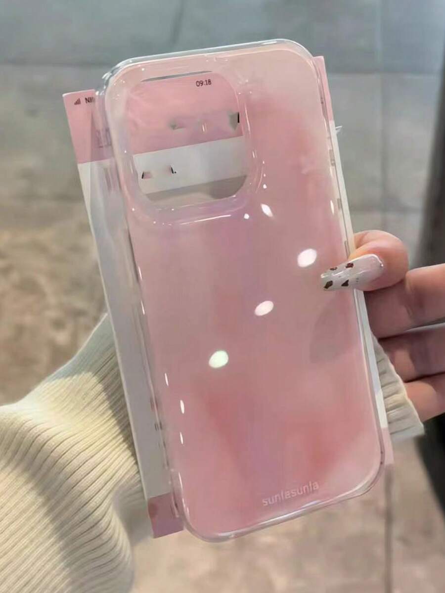 粉色渐变奢华珍珠贝母时尚手机壳，可爱3D渐变闪粉手机壳，兼容 17 Pro Max、17 Pro、17 Air、16、15、14 Plus、13、12 Pro Max、11，奢华闪亮保护软壳，春季生日礼物 - 暈染粉紅色 - 查看 1