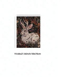 1 buc. Imprimeu artistic Jackalope fără ramă, poster cu animale academice întunecate, pictură magică cu iepure de pădure, decor de perete estetic gotic fantastic, potrivit pentru sufragerie, dormitor, cămin, cadou de ziua de naștere, poster distractiv, decorare cameră dormitor - Multicolor - Vizualizare 11