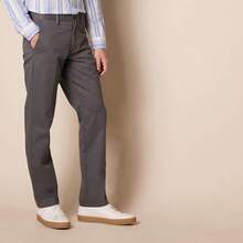 Men's Straight-Fit Wrinkle-Resistant Flat-Front Chino Pant - Style - Khaki Beige - View 6