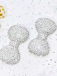 1件白色粉色镶满水钻手机壳装饰吊坠，奢华蝴蝶结装饰，可爱女孩手工发夹，冰箱贴配件，闪亮收纳盒，化妆镜，DIY工艺品，平底剪贴簿蝴蝶结吊坠（由于拍摄角度和图片放大原因，实物与图片尺寸存在一定差异。） - 彩色 - 查看 16