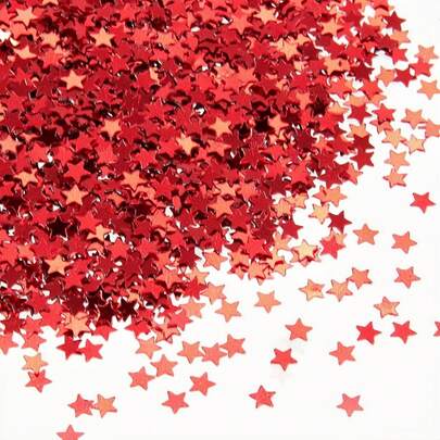 3000 piezas de Confeti con Lentejuelas en Forma de Estrella, Confeti de Decoración de Mesa Estrella Roja, Lentejuelas Metálicas en Forma de Estrella, Adecuado para Bodas, Fiestas de Cumpleaños, Día de San Valentín, Decoración Navideña, Decoración de Fiestas, Artículos de Fiesta