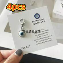 邪眼护身符钥匙扣吊坠 - 男女皆宜的幸运饰品，独特的鼓励信息口袋卡，适合生日、婚礼、情人节和毕业纪念日 - 彩色 - 查看 8