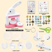 Badge Machine, Pin Maker Machine DIY Badge Making Machine, Badge Press Machine 55mm Round/35mm Round/Love Shape Badge Maker, Badge Pressing Machine With Badge Parts And Stickers