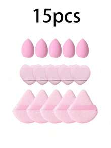 45/36/15/1 件套化妆工具套装，包含：1 个多功能防水拉链化妆包 + 30 支化妆刷套装 + 5 个化妆海绵 + 5 个迷你化妆海绵 + 5 个三角粉扑 + 5 个迷你气垫粉扑 + 1 个发圈 + 2 个碗挂绳 + 1 个化妆刷清洁工具 - 彩色 - 查看 16