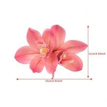 1pcs Orchid Flowers Hair Clips Small Hairpin Bridal Barrette Beach Flower Women - đỏ-1 cái - Xem 5