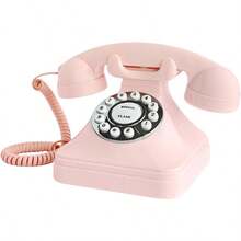 HAWTCorded Pink Retro Landline Home Phone Basic Pink Decorative Analog Telephone Set Senior Phone For Home/Office/Hotel - Hồng - Xem 1