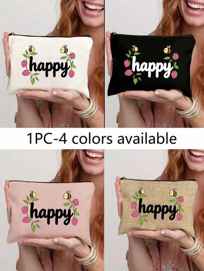 Bolsa de maquillaje linda con diseño de abeja, regalo para mujeres, bolsa de cosméticos, regalo de cumpleaños para mamá, amiga, hermana, bolsa de almacenamiento, buen regalo para amantes y familiares, almacenamiento de cosméticos para dormitorios universitarios, viaje de hombres, bolsa de aseo simple