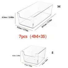 7 قطع مجموعة منظم أدراج أكريليك - أدراج ومقسمات تخزين المكتب لمستحضرات التجميل والمكاتب والتوابل المطبخية، بدون تجميع مطلوب، قابل للتكوين بحرية لتخزين الحمام - متعدد الألوان - مشاهدة 11