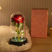 圆顶形人造玫瑰永生花礼盒，适合情人节、教师节、圣诞节（款式随机，不可指定，介意者慎拍）