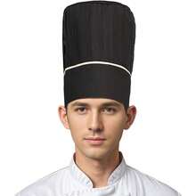 WSXC Hyzrz Tall Chef Hat Adult Adjustable Elastic Baker BBQ Grill Kitchen Cooking Chef Cap For Mother Father Day Birthday Gift - 黑白條紋 - 查看 3
