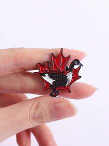 2Pcs Canada Maple Duck Enamel Pins Cute Maple Leaf Duck Honk Honk Brooches Lapel Badge Backpack Jewelry Gift For Friends