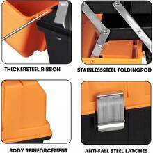Torin ATRJH-3430T - Caja de herramientas portátil de almacenamiento multifunción de 3 niveles color negro y naranjaTool Chests & Cabinets - Naranja - Ver 4