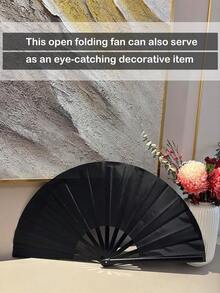 13inch Large Rave Fan Popping Fan Clacking Fans For Line Dancing,Hand Fans For Women Foldable,Boots On The Ground Fan,Portable For Outdoor,Wedding,Party,Decoration(Red+Black Ribs,1 Pack) - Black - View 7