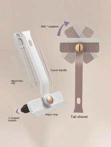 1pc 3-In-1 Multi-Functional Cleaning Brush With Rotating Brush Head, Reusable Plastic Handle, 360° Rotation, No Dead Angle, No Charging Needed, Manual Operation, Portable Crevice Cleaner, Suitable For Bathroom, Kitchen, Tiles, Walls, Floors, Bathrooms, Living Rooms, Kitchens, Windows, An Ideal Cleaning Tool For Autumn And Winter. - Multicolor - View 5