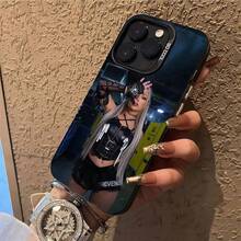 Funda de teléfono W-WWE L-Liv Morgan compatible con  17,16,15,14,13,12,X,8,Pro,Max,Plus,E,SE4,Air,Mini, cubierta negra mate IMD compatible con funda  17 pro max, funda  17 pro, funda  17, funda  16 pro max, funda  17 pro max - z7 - Ver 1