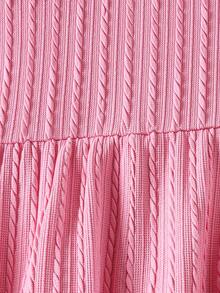 女童方领蝴蝶结装饰优雅短袖连衣裙，春夏款