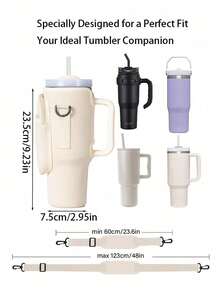 水瓶便携包 1 件装 - 40 盎司 (1134 毫升)，兼容 /Maeky 水杯，内置手机袋 + 可调节肩带和提手，是旅行、徒步和日常使用的完美配件 - 彩色 - 查看 8