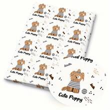 1 pièce Tissu matelassé à motif de patte de chien - 59 X 19,68 pouces (150 X 50 cm) Tissu polyester pré-coupé avec motif de patte de chiot - Convient pour la couture DIY, le scrapbooking, les nappes et l'artisanat - Nude - Voir 3