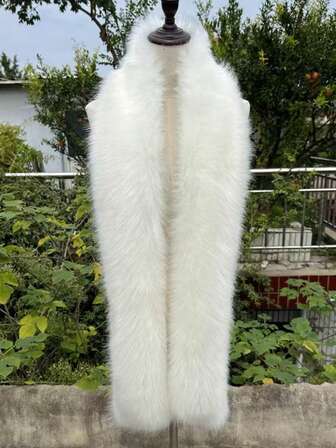 Fashionable Faux Fur Scarf, Warm Long Scarf With High-End Feel, Solid Color Versatile Neck Warmer, Suitable For Winter