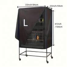 1pc Waterproof Durable Washable Windproof Bird Cage Cover, Suitable For Parrots, Small Birds And Other Small Animals Sleep, Shading And Sunshade - Black - View 12