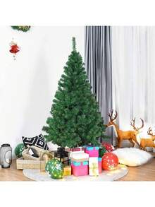 大型和小型豪华人造圣诞树，高密度圣诞树（适用于商场），圣诞装饰配件，丝带和花环